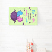 Een Baby is bezig met Halloween Gender Reveal Spandoek (Insitu)