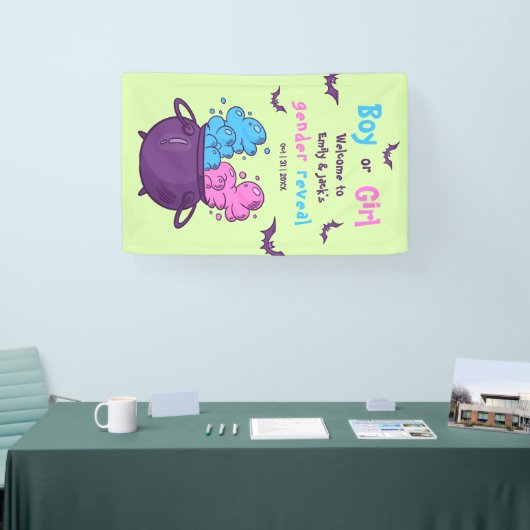 Een Baby is bezig met Halloween Gender Reveal Spandoek (Beurs)