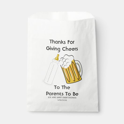 Een Baby is bezig met het maken van gunsttassen Bedankzakje (Voorkant)