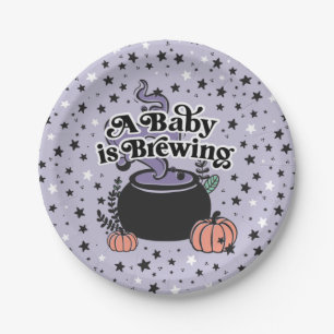 Een Baby is Borden van halloween-papier Papieren Bordje