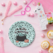 Een Baby is Borden van halloween-papier Papieren Bordje (Feest)