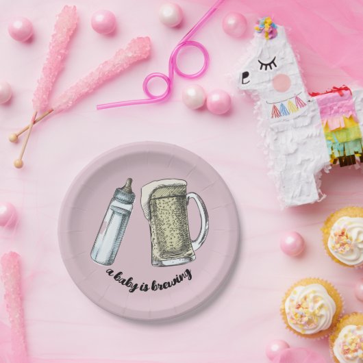 Een Baby is Borden voor papier Papieren Bordje (Feest)