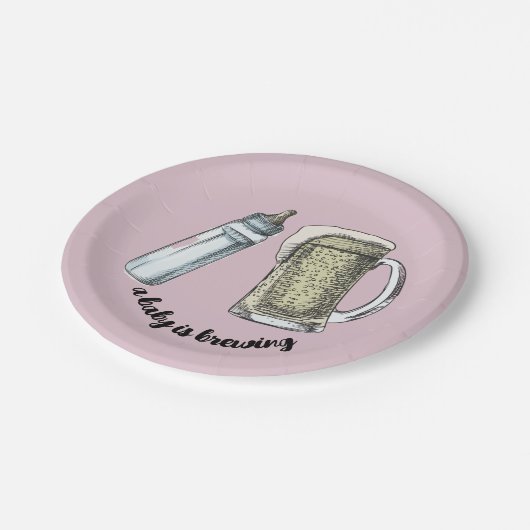 Een Baby is Borden voor papier Papieren Bordje (Gekanteld)