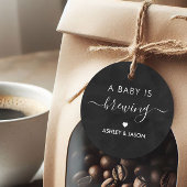 Een Baby is Brewing, Coffee Gift Label, Chalkboard Bedankjes Labels