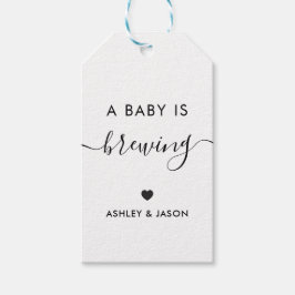 Een Baby is Brewing, Coffee Gift Label, Kraft Cadeaulabel