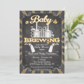 Een "Baby is Brewing" Couples BBQ Uitnodiging (Staand voorkant)