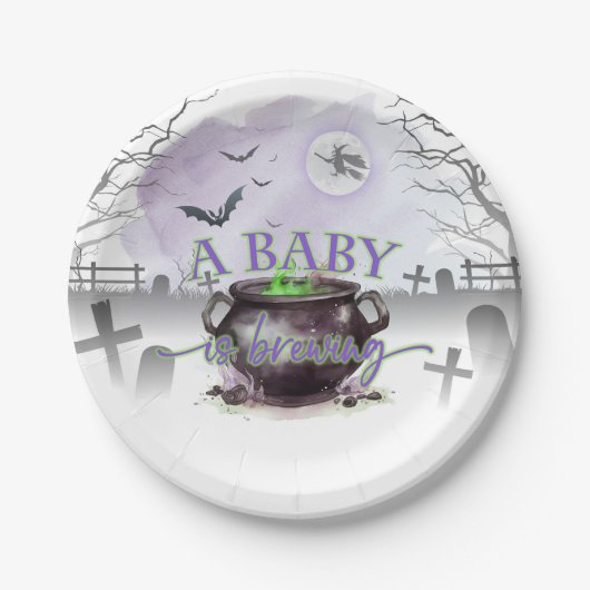 Een Baby is Brewing Party Bord (P/G) (Voorkant)