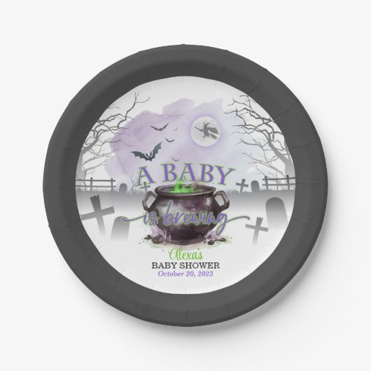 Een Baby is Brewing Party Bord (P/G) Custom (Voorkant)