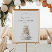 Een Baby is Brewing Tea Party Baby shower Welkom Poster