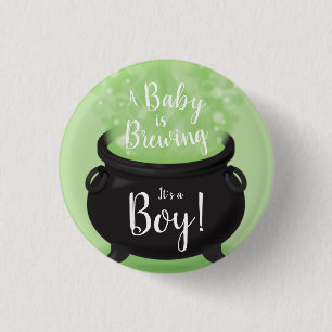 Een Baby is 'Brewing Witch Theme' Ronde Button 3,2 Cm
