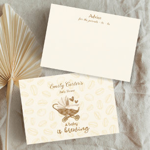 Een Baby is Brouwen Baby shower Koffie Advies Kaar Informatiekaartje