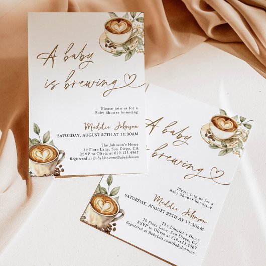Een Baby is Brouwen Baby shower, Koffie Baby showe Kaart