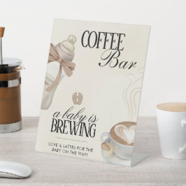Een Baby is brouwen Baby shower koffiebar winkelwa Reclamebord Met Voetstuk