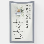Een Baby is Brouwen Baby shower Welkom Banner Blau (Verticaal)