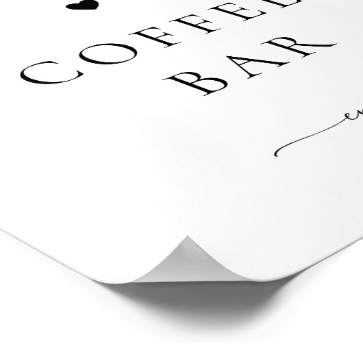 Een Baby is Brouwen Coffee Bar Baby shower Signage Poster (Hoek)