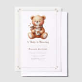 Een Baby is brouwen Coffee Teddy Baby shower Vellum Uitnodigingen (Offset)