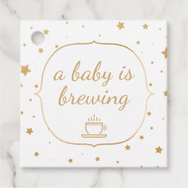 Een baby is brouwen dank u - witgouden sterren bedankjes labels