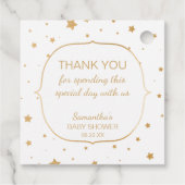 Een baby is brouwen dank u - witgouden sterren bedankjes labels (Achterkant)