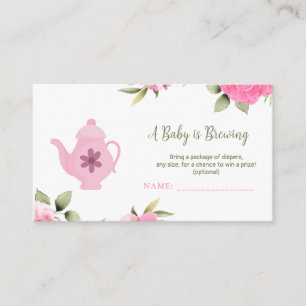 Een Baby is Brouwen Flower Roos Tea Baby shower Informatiekaartje