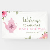 Een Baby is Brouwen Flower Roos Tea Baby shower Spandoek (Horizontaal)
