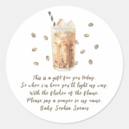 Een baby is brouwen - Gebedskaars label