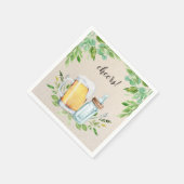 Een Baby is Brouwen Greenery Cheers Bier Baby show Servet (Hoek)