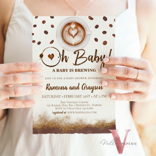 Een Baby is Brouwen, Koffie Baby shower Uitnodigin Kaart
