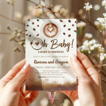 Een Baby is Brouwen, Koffie Baby shower Uitnodigin