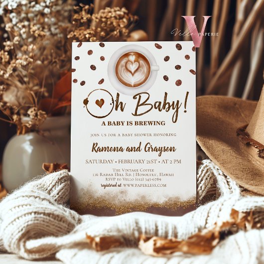 Een Baby is Brouwen, Koffie Baby shower Uitnodigin Kaart