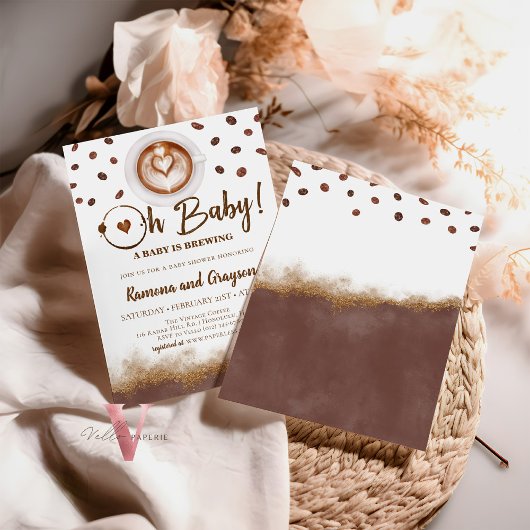 Een Baby is Brouwen, Koffie Baby shower Uitnodigin Kaart