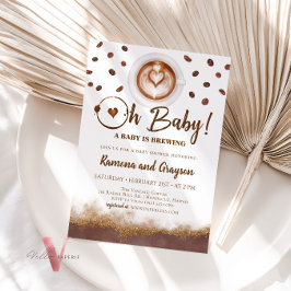 Een Baby is Brouwen, Koffie Baby shower Uitnodigin Kaart
