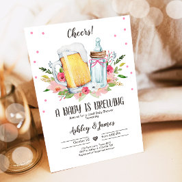 Een Baby is Brouwen Meisje Cheers Coed Baby shower Kaart