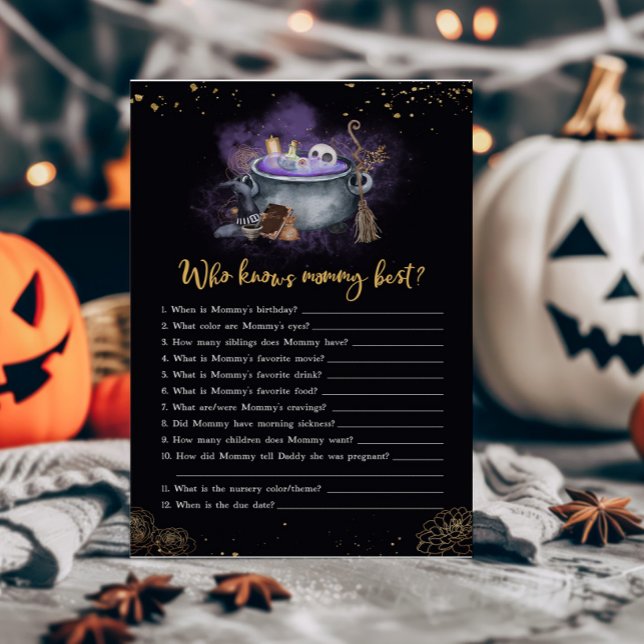 Een Baby is Brouwen Spooky Wie weet Mama Beste Spe (A Baby is Brewing Baby Shower Who knows Mommy Best Game)