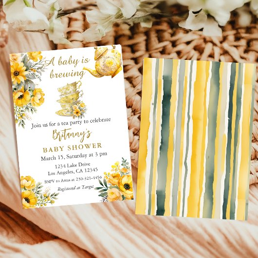 Een baby is brouwen Tea Party Baby shower Kaart