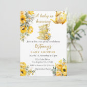 Een baby is brouwen Tea Party Baby shower Kaart (Staand voorkant)