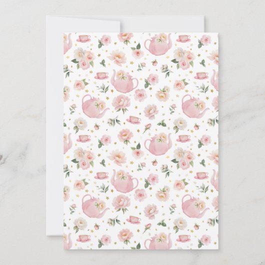 Een Baby is brouwen Tea Party Douche Uitnodigen Kaart (Achterkant)