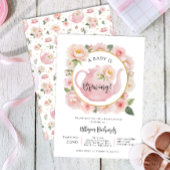 Een Baby is brouwen Tea Party Douche Uitnodigen Kaart
