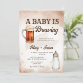 Een Baby is Brouwen Waterverf Coed Baby shower Kaart (Staand voorkant)