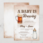 Een Baby is Brouwen Waterverf Coed Baby shower Kaart (Voorkant / Achterkant)