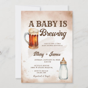 Een Baby is Brouwen Waterverf Coed Baby shower Kaart