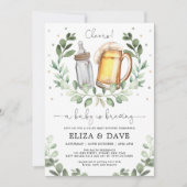 Een Baby is brouwerijbieren en flessenpootschoenen Kaart (Voorkant)