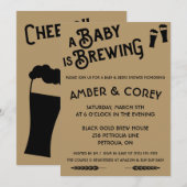 Een Baby is de "brouwerij"-uitnodiging Kaart (Voorkant / Achterkant)