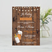 Een Baby is de Brouwerijberen BBQ-hout uitnodigen Kaart (Staand voorkant)