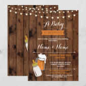 Een Baby is de Brouwerijberen BBQ-hout uitnodigen Kaart (Voorkant / Achterkant)