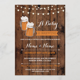 Een Baby is de Brouwerijberen BBQ-hout uitnodigen Kaart