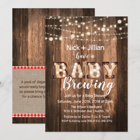 Een Baby is de Uitnodiging van het Baby shower van (Voorkant / Achterkant)