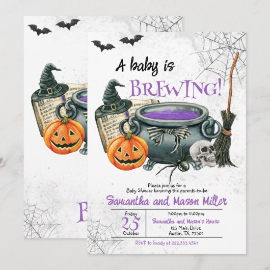 Een Baby is de Uitnodiging van het Baby shower van (Voorkant / Achterkant)