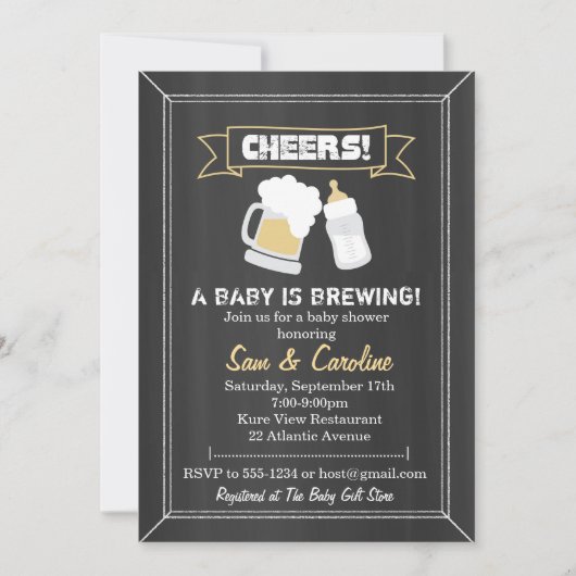 Een Baby is de Uitnodiging van het Baby shower van (Voorkant)