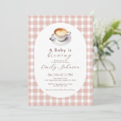 Een Baby is de Uitnodiging van het Baby shower van (Staand voorkant)