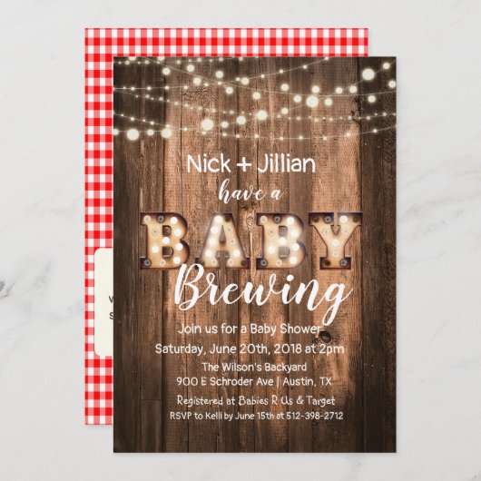 Een Baby is de Uitnodiging van het Baby shower van (Voorkant / Achterkant)